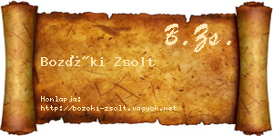 Bozóki Zsolt névjegykártya