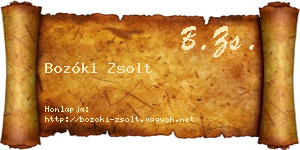 Bozóki Zsolt névjegykártya